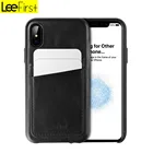 Alibaba Best seller Wallet Leefirt Genuine Leather Case For iPhone X 10 Card Slots