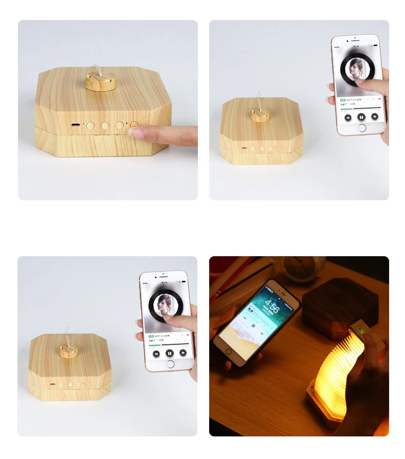 Led Bluetooth Book Light Speaker USB Charging Wireless Portable Audio Player for Mobile Phone Tablet and Computer - ANKUX.COM