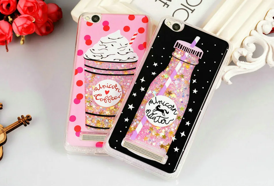 WHAY Redmi4A Case For Xiaomi Redmi 4A Cases Glitter Quicksand Liquid Silicone Phone Case For Xiaomi Redmi 4A Case Cute (5)