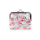 Bird Flower Printing PU Leather Clip Case Coin Bag Clutch Bag