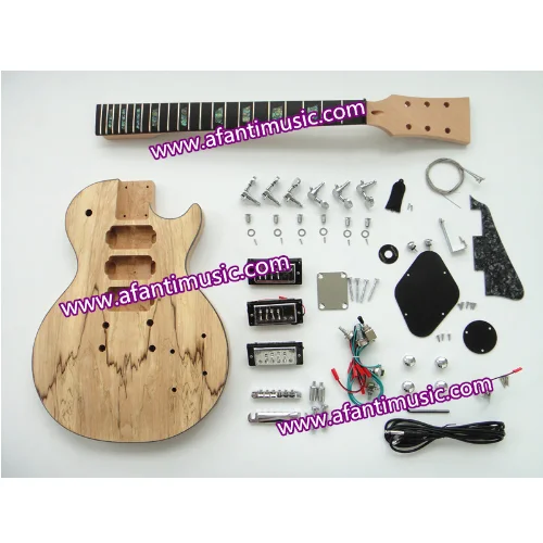 Cheap DIY LP Electric Guitar Kit with spalted maple veneer (SDD-924K)