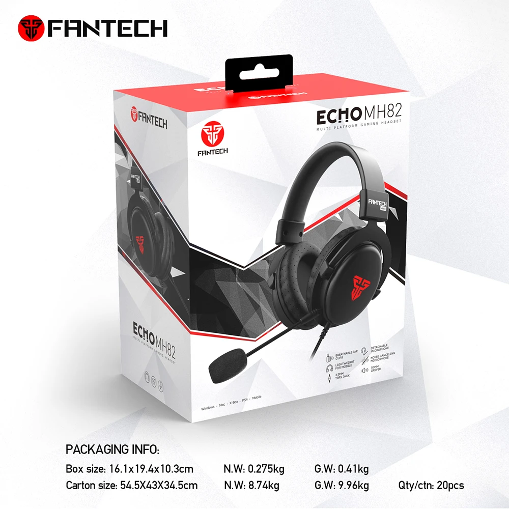 Fantech MH 82 Best Computer Breathable Ear Cups USB Wired Headphone Headset Gaming - ANKUX.COM