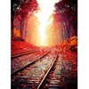 Wholesale oil handmade painting Railway track landscape picture 5D diy oil canvas painting by numbers