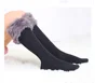 cable knit knee hig snow women fur boot socks