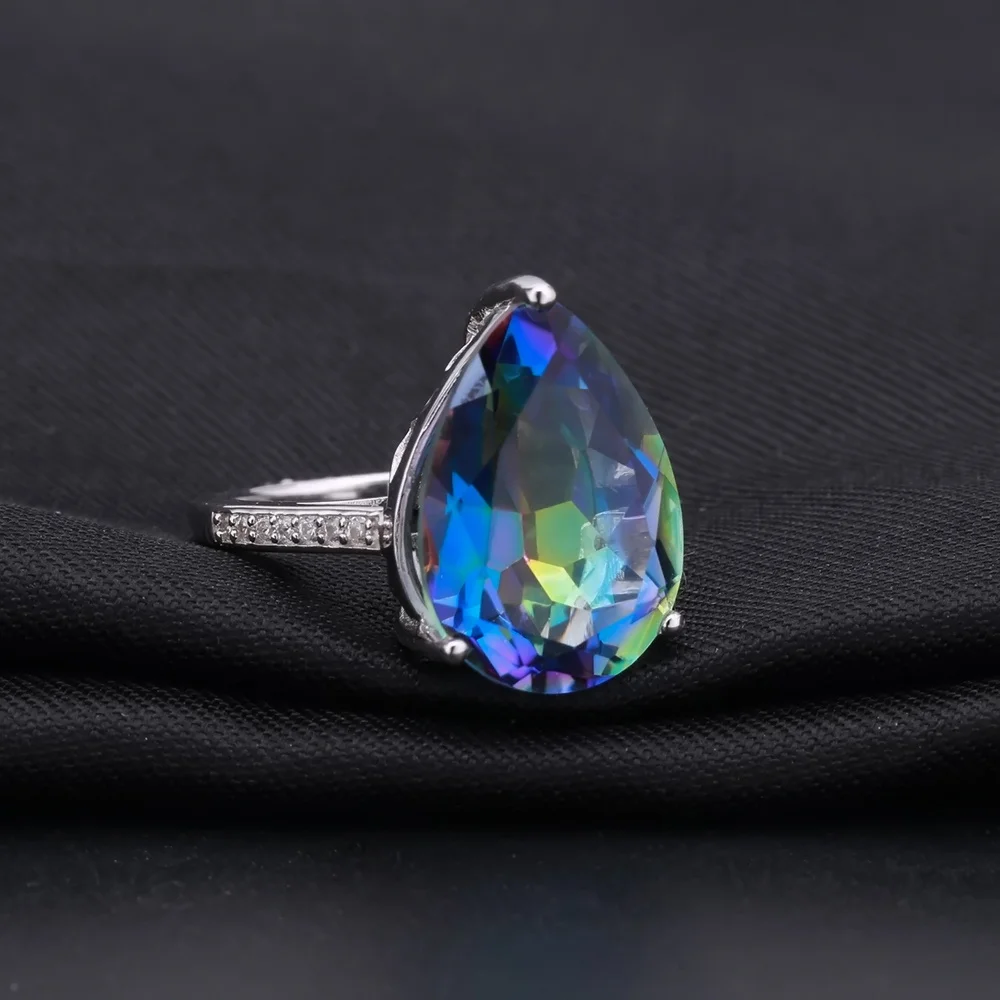 Fast Delivery Natural Gemstone 925 Silver Pear Jewelry Mystic Quartz Jewelry Engagement Ring
Fast Delivery Natural Gemstone 925 Silver Pear Jewelry Mystic Quartz Jewelry Engagement Ring