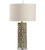 Modern Vietnam Style Rugged Grey Glaze Resin Table Lamp With Crystal Base