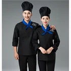 high quality polyester cotton Restaurant Hotel uniforms Women's and men's Chef Coat with custom your logo
