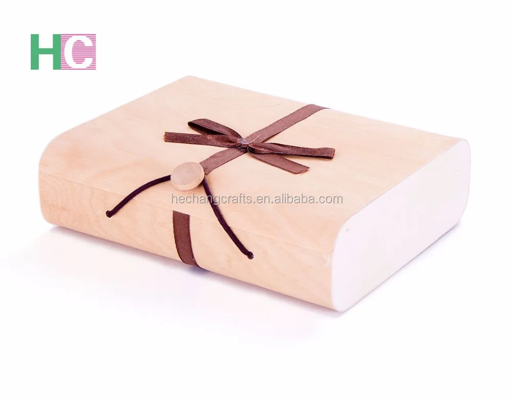custom thin wood natural color gift box
