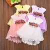 2018 Summer children party frocks designs lovely Flower kids dresses for wholesale baby clothes