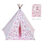 Lovely Five Sides Teepee Tent Kids Teepees Flower Printed Pink Strips Children Play Room for Girls