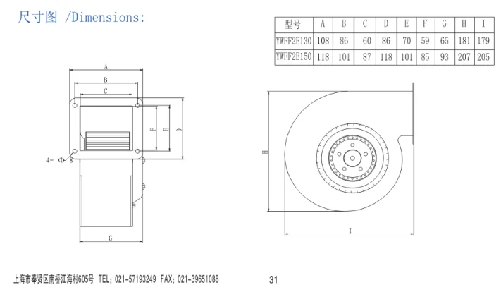 Centrifugal Blower, 130mm, 50HZ - detail 4