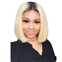 

HD Lace Wig 613 Ombre Blonde 13x4 Lace Front Human Hair Wigs Brazilian Short Bob Straight Frontal Wigs pre plucked