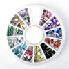 Wheels Packing Colorful Acrylic Round nails stone jewelry for diy salon shop decoration NJ071