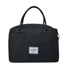 polyester large black tote bags handbag for woman with embroidery logo