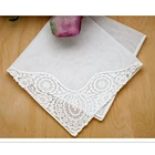handkerchief white lace cotton small size white handkerchief for lady