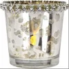 Bling Mercury Glass Votive Candle Holder tapered With Rhinestones Wedding reception