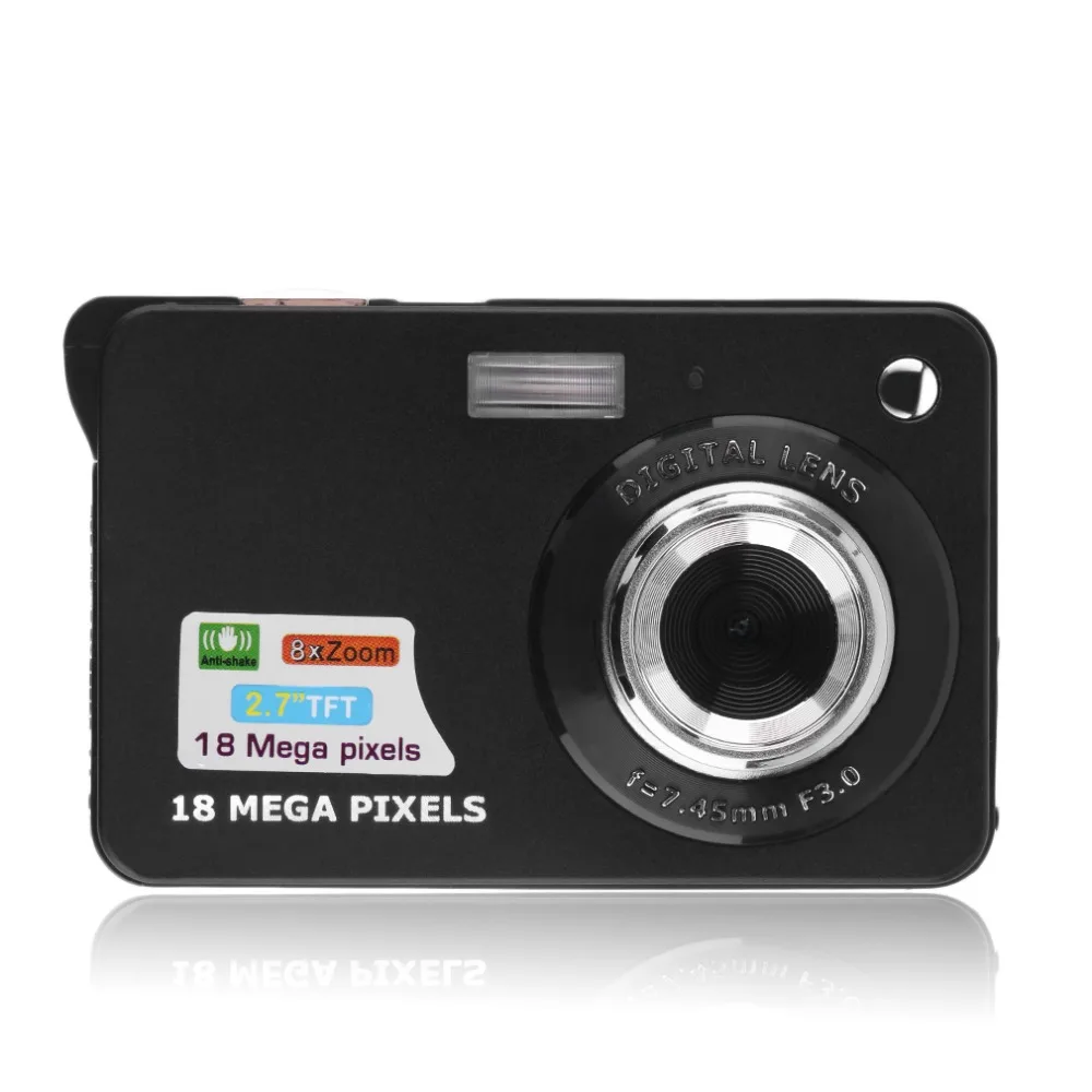 

2.7 TFT 18MP 8x Zoom 720P HD LCD Digital Camera Anti-Shake CMOS Camcorder Video Micro Camera Mini Camera US Plug Hot 2017 New, Black;red / pink;white
