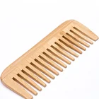 Wholesale Custom Biodegradable Bamboo Wide Tooth Wooden Hair Grooming Comb