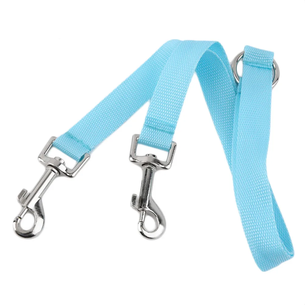 2.5*50 CM Double head Multiple Dual Coupler 2 Way Nylon Dog Pig Pet Walking Leash Lead Collar durable Nylon Dog Lead 2 Colors