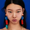KM european brands new handmade jewelry irregular transparent resin stone earrings antique shell dangle drop earrings for women