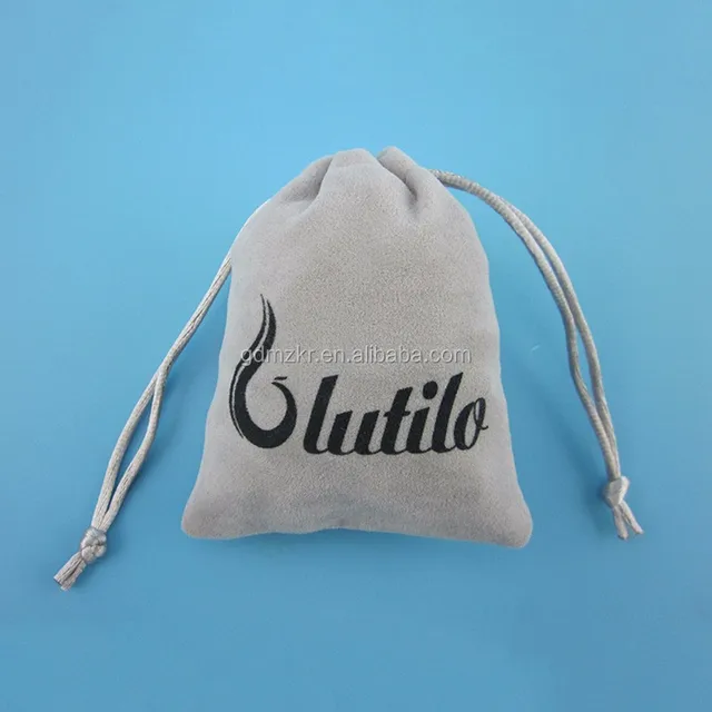 custom printed small mini felt velvet drawstring jewelry