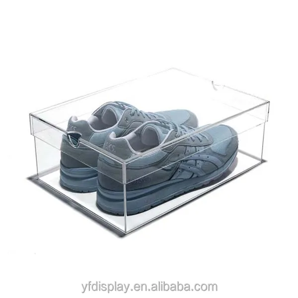 Hot sell Fashionable Showcase Clear Acrylic Shoe Box, China Custom Cheap Clear Sport Acrylic Shoe Display Case