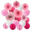 Colorful paper set for birthday wedding indoor graduation party decoration paper flower and fans pom flower set