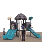 Two stories outdoor kids plastic tube slide outdoor kids playground for park
