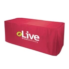 Trade show polyester stretch table throw fitted table cover