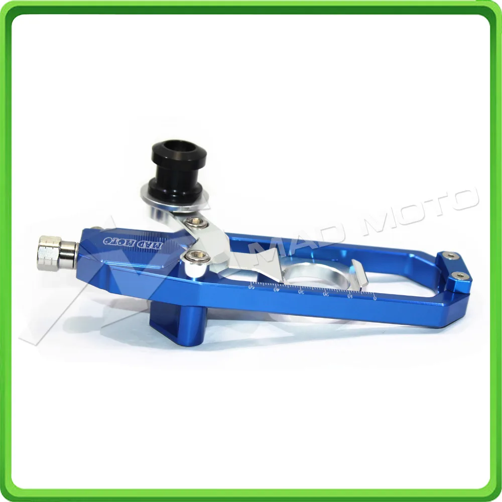 Motorcycle Chain Tensioner Adjuster with paddock bobbins kit for Suzuki GSXR1000 GSXR 1000 GSX-R1000 2007 2008 07 08 Blue&Silver (11)