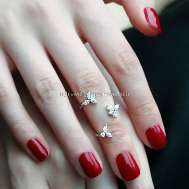 ladyfinger,fingerfamily custome design flower shape adjust rings lady fashion finger