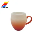 Promotional color gradual changing ceramic coffee mug cup with logo