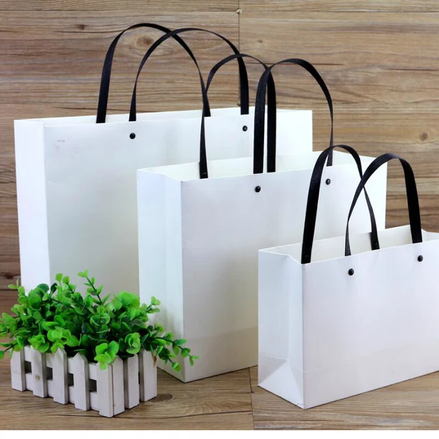 custom black gift paper bag shopping bag