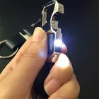 Car Wholesale Men Or Womens LED Flashlight Leather Car Key Chain With Metal Rings