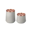 Round cute copper lid homeware decorative cement candle holder from china factory