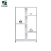 Factory Price Bookcase White And Glass Wood Shelves Furniture