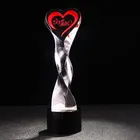 Love Theme New Design Colorful Crystal Trophies as Souvenir Wedding Decoration