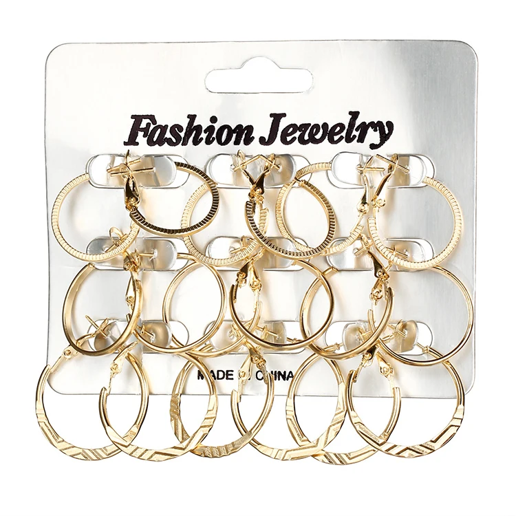 Personality Women Hoop Earrings Fashion Jewelry 9 Pairs Circle Hoop Earring Set (KES022), Same as the picture
Personality Women Hoop Earrings Fashion Jewelry 9 Pairs Circle Hoop Earring Set (KES022), Same as the picture