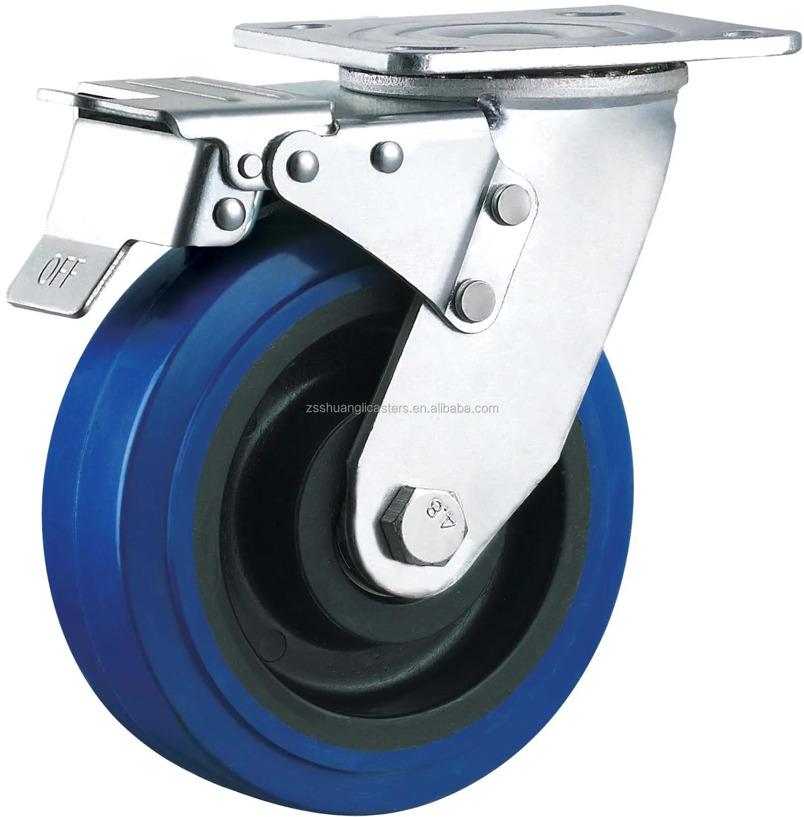 6/" x 2/" Heavy Duty Plastic Caster Swivel with Brake