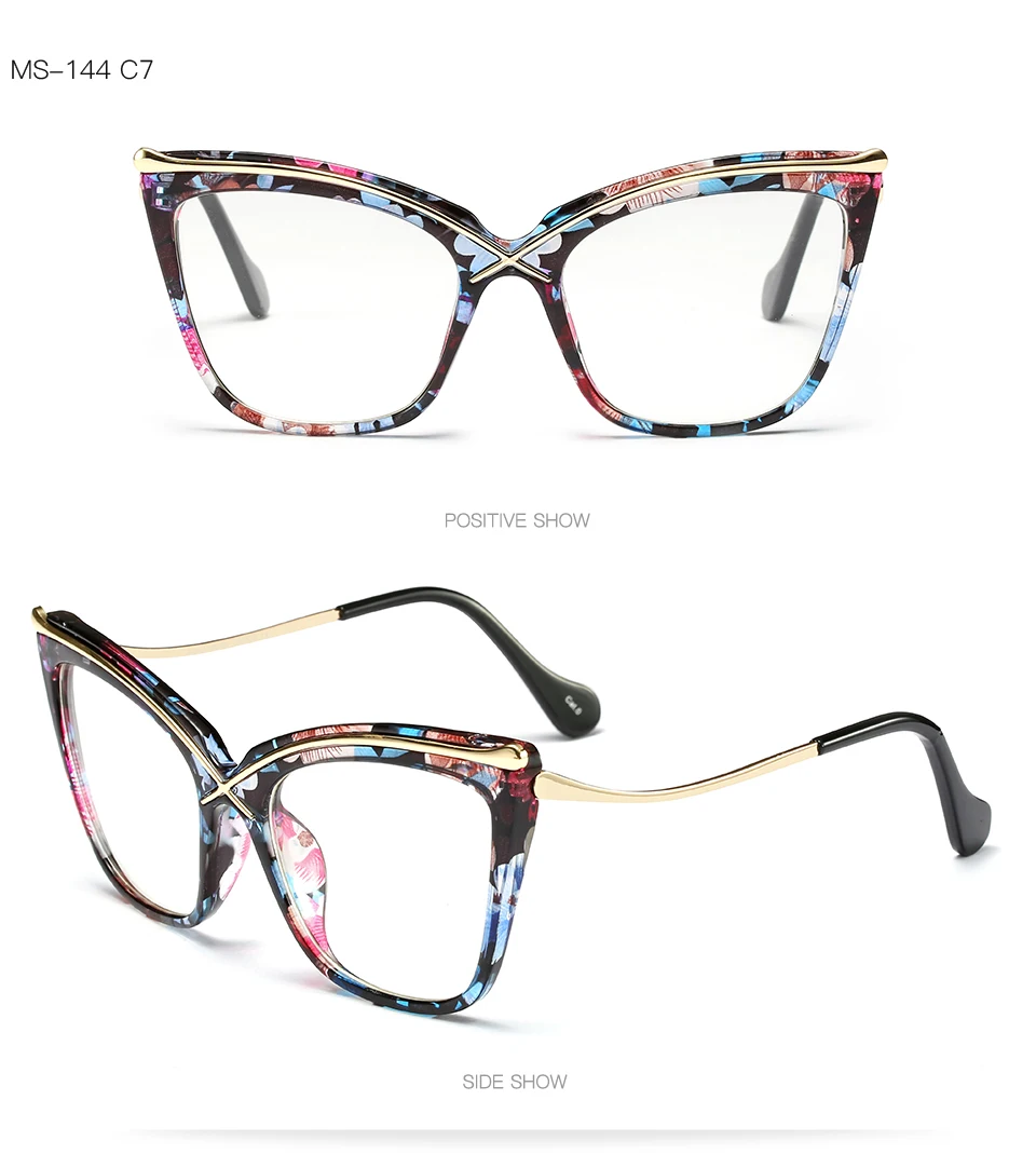 SHINELOT M0144 New Product Cat Eye Women Fashion Eyeglasses Eyewear Frame No Brand Transparent Optical Frames