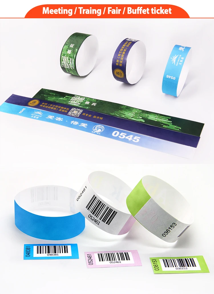 Latest Fashion Text Printed Reusable Wristbands Cheap Bulk Disposable Id Bracelets 2019