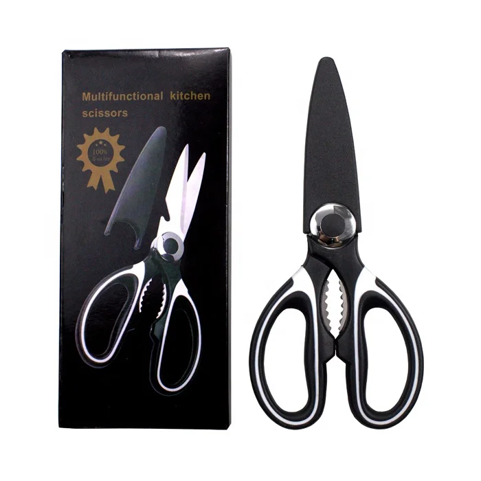 

Home stainless steel clever multifunction professional laser Seafood scissors kitchen scissors shears, Customized color