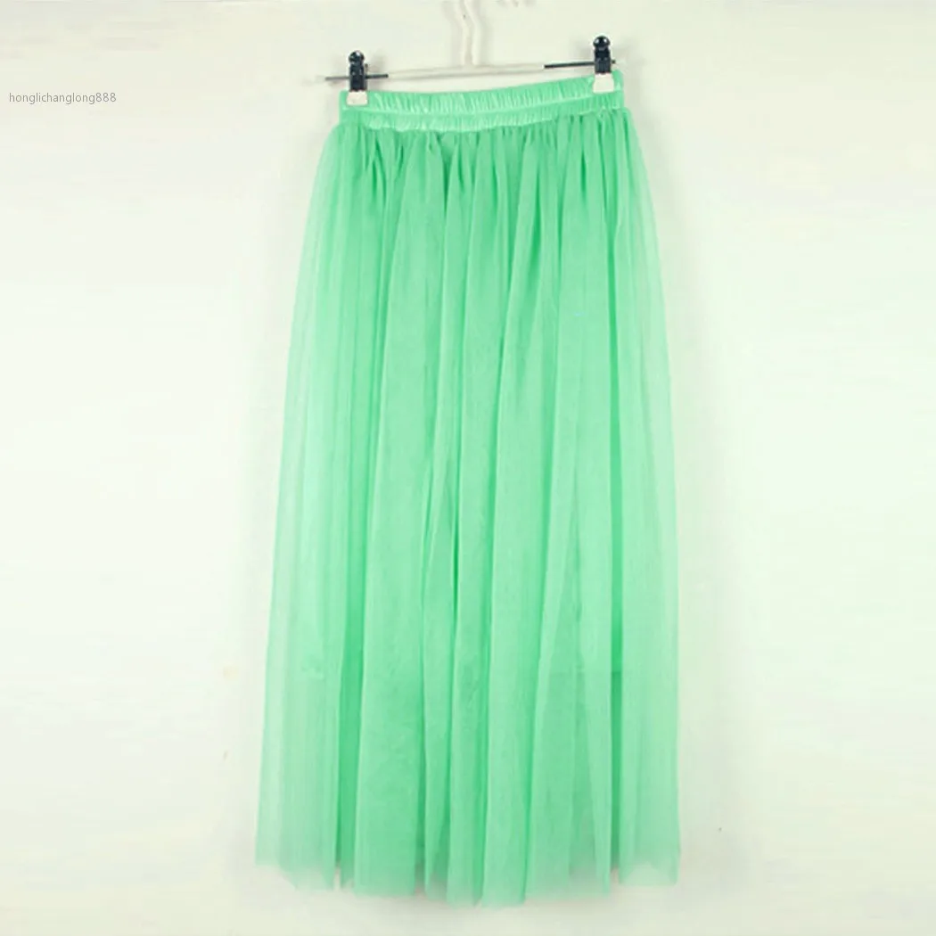 Women Fashion Princess Style Voile Tulle Skirt Bouffant Puffy Skirt Long Skirts