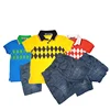 Top 100 Child Model Bright Color Yellow Pique Customize your logo Graphic Printing Jeans Pants And Shirt