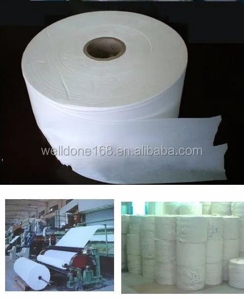 Good quality jumbo toilet tissue used in baby diaper or sanitary napkin or pad