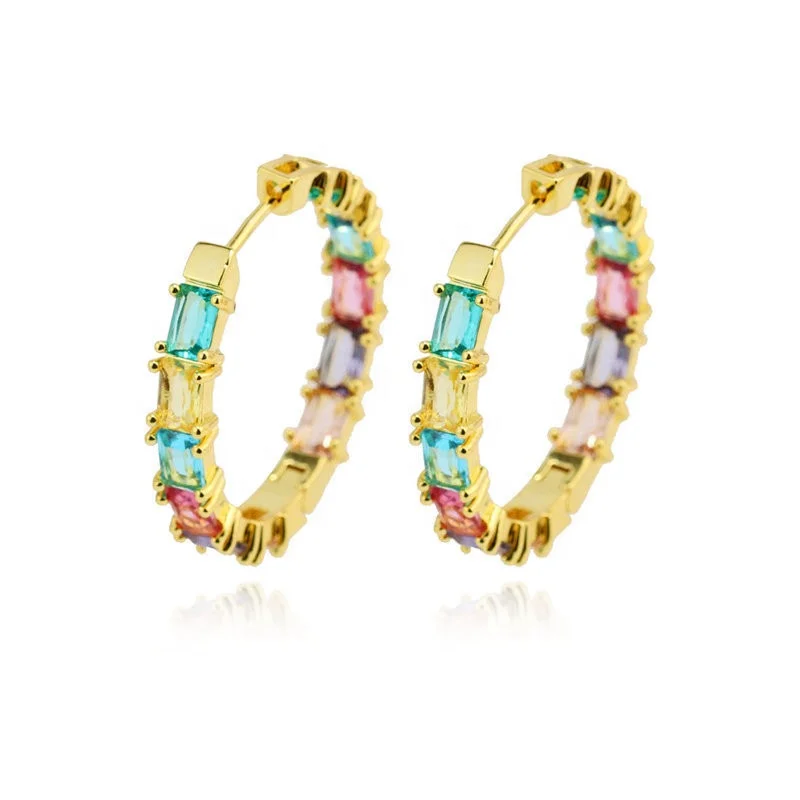 K Gold Plating Multicolor Cubic Zirconia Large gold plated hoop earrings 2019 custom jewelry
K Gold Plating Multicolor Cubic Zirconia Large gold plated hoop earrings 2019 custom jewelry