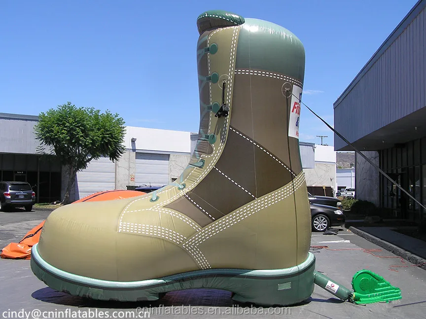 Customized 10ft Inflatable Military Boot,Inflatable Shoes Replica For