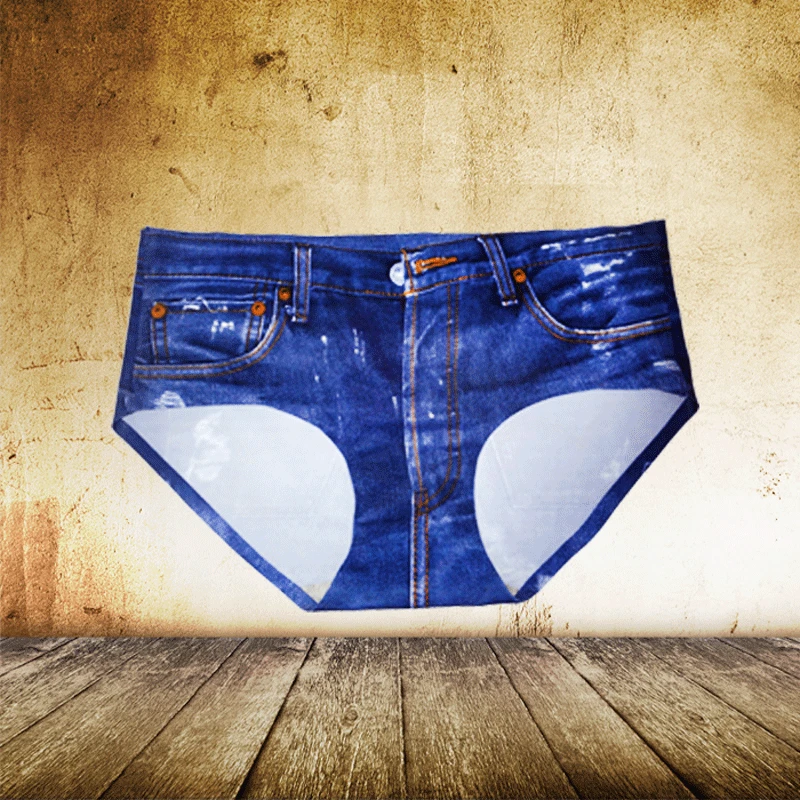 Voorraad Vrouwen Naadloze Jean Print Boyshorts Slipje Ondergoed Boxer