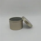 40ml Light Gold Tea Storage Container Box Candle Tin Can Aluminum Jar wtih Slide Lid