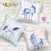 Monad cute decorative unicorn plain cotton canvas throw pillow cushion covers